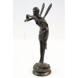 Bronze sculpture of a winged lady