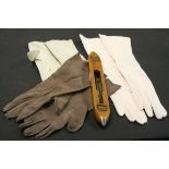 Selection of ladies gloves and a cotton shuttle