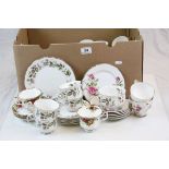 Box of mixed part Tea sets to include Royal Albert "Old Country Roses", Royal Stafford "First