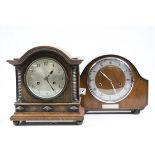 Smiths Mantle clock with Westminster chimes & British Rail dedication plaque & an Oak cased key wind