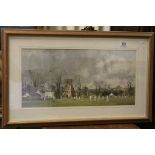 Cricket interest Roy Perry framed print entitled The Opening Match