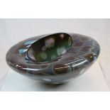 Large contemporary art glass bowl