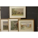 Four framed watercolours, Katherine Cottrell Dormer x 2 & Michael Chichester x 2, all rural scenes