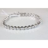 Silver and CZ line bracelet