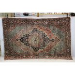 Eastern Wool Red and Greed Ground Rug, 201cms x 134cms