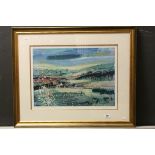 Contemporary framed Hamish MacDonald print, South Bank Farm 494/850, signed in pencil with Croft