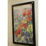 Railwayalia interest framed underground poster for Kew Gardens, signed & dated