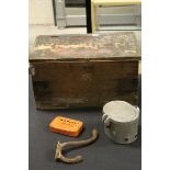 Early 20th century F Hayres Clock Golf wooden box, a vintage Webley air pellet tin, quantity of of