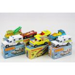 Seven Boxed Matchbox diecast models to include 6 x Superfast (41 Ambulance X 2, 7 Hairy Hustler,