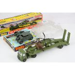 Two boxed Dinky military diecast models to include 618 AEC Artic Transporter with Helicopter and 617