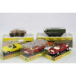 Five cased/boxed Dinky diecast models to include 208 VW Porsche 914 Sports Car in yellow, 20 Ferrari