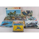 Nine boxed model kits to include 4 x Fujimi featuring 1:48 5A-11 F-4E Phantom II, 1:72 72022 H-8.