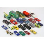 Collection of 23 vintage play worn diecast models to include Corgi, Dinky and Matchbox featuring