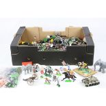 Large selection of loose diecast and plastic figures, animals, accessories, spares etc, mostly
