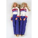 Two Kenner Jamie Sommers Bionic Woman dolls 1974-1975 both with outfit and shoes