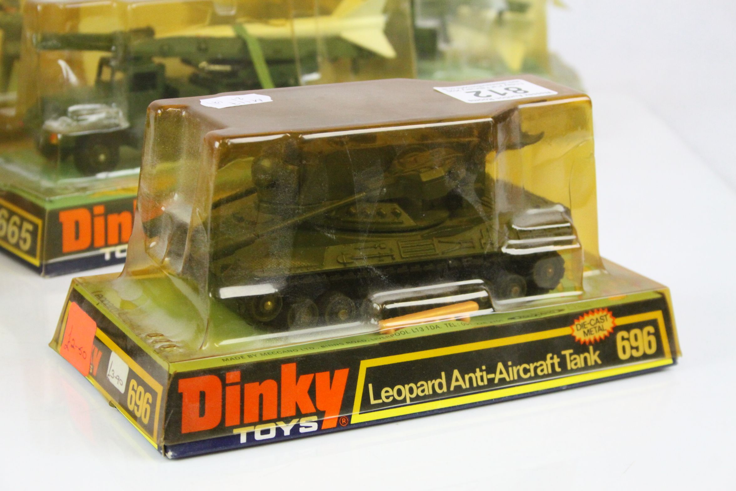 Seven boxed Dinky military diecast models to include 601 Austin Para