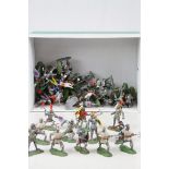 Collection of approx 40 loose Britains plastic Swoppets knights on foot figures, a few fair