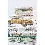 Seven boxed Tamiya model kits to include 2 x 1:48 61036 1800 Kawanishi N1K1 & 61054 2200 Aichi