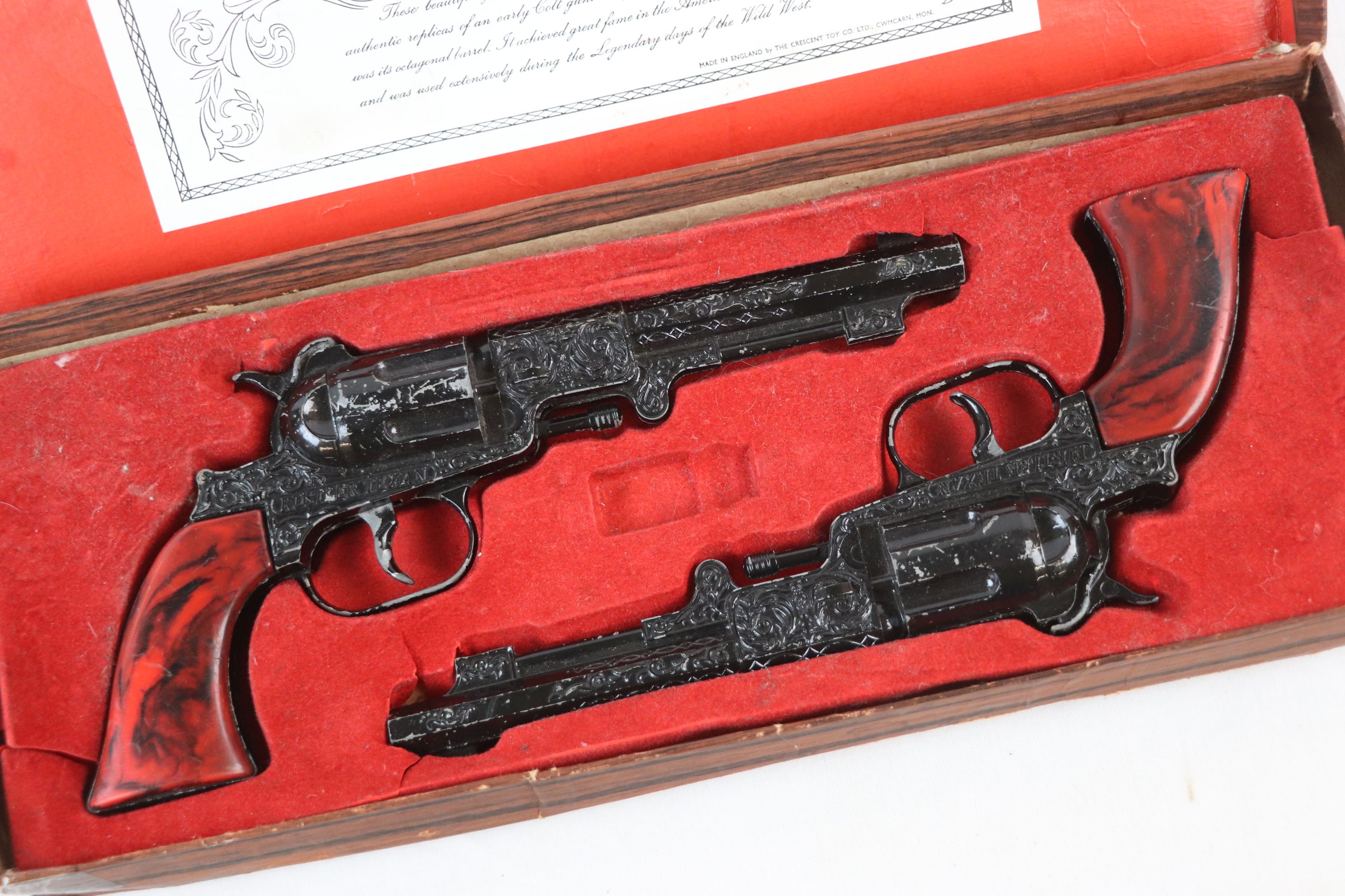 Boxed Crescent Matching Pair Texan Pistols black & red finish - Image 3 of 6