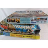 Four boxed games/collectables to include Matchbox Motorway M-2 set, Academy 1:400 no.1458 RMS Titani