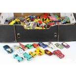 Large quantity of loose playworn diecast models, to include Corgi, Dinky, Matchbox etc