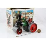 Boxed Mamod Steam Roller SR 1A, gd condition, appearing unused, with steering rod, box showing wear