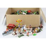 Extensive collection of loose plastic figures and accessories, mostly Britains Wild West related,