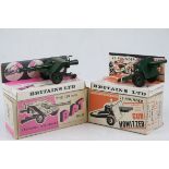 Two boxed Britains military diecast artillery models to include 9705 25 Pounder Gun Howitzer and