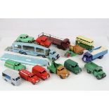 15 play worn Dinky diecast models to include Police Mersey Tunnel, Castrol van, Dinky Toys