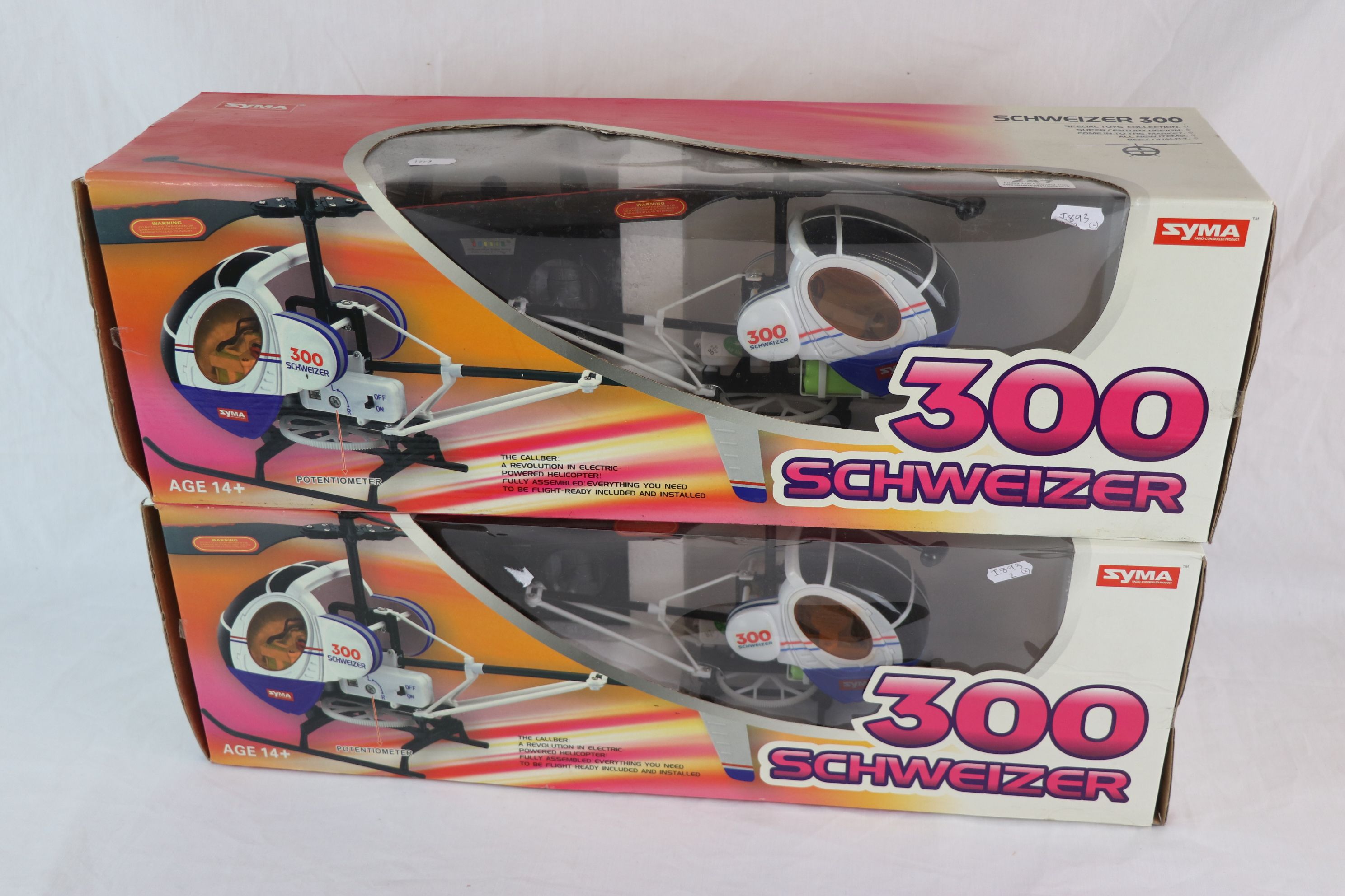 Two boxed Syma Radio Control Schweizer 300 Helicopters, both complete - Image 2 of 4