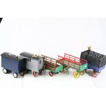 Five scratch built models to include 2 x living vans and 3 x trailers