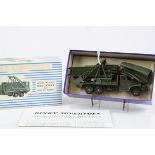 Boxed French Dinky Supertoys 884 Military Brockway Bridgelayer, with plastic bridge sections and