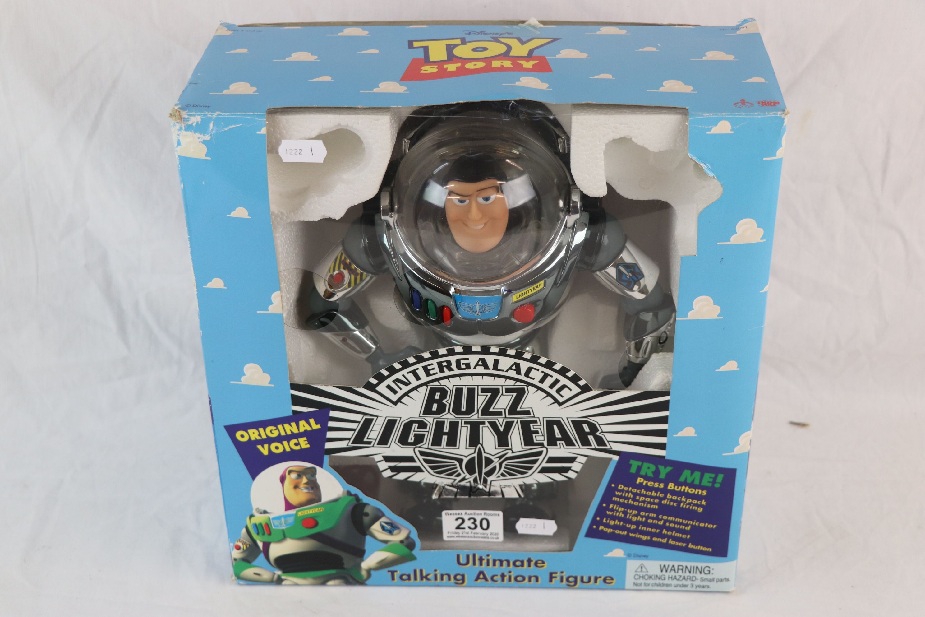 Boxed Think Way Toy Story Ultimate Talking Action Figure with 3 discs, box showing some storage wear - Image 2 of 4