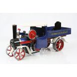 Mamod Steam Wagon in blue and red, small amount of paint loss