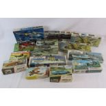 Collection of 13 boxed plastic model kits, various scales, to include Airfix Jaguar 420, BR Mogul,