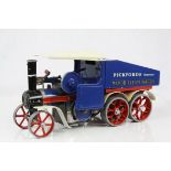 Customised Mamod SW1 Steam Wagon with added Pickfords decals and additional wheels, vg with some