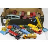 24 Circa 1960s play worn diecast commercial models, mainly Dinky, features 968 TV Roving Eye,