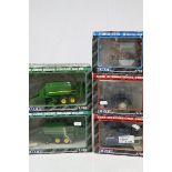 Five boxed ERTL 1;32 scale diecast tractors and agricultural equipment, to include John Deere Square
