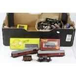 Collection of OO gauge model railway to include 20 x items of rolling stock, Peco track, boxed