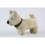 Mid 20th Century plush toy dog, well loved with areas of fur missing