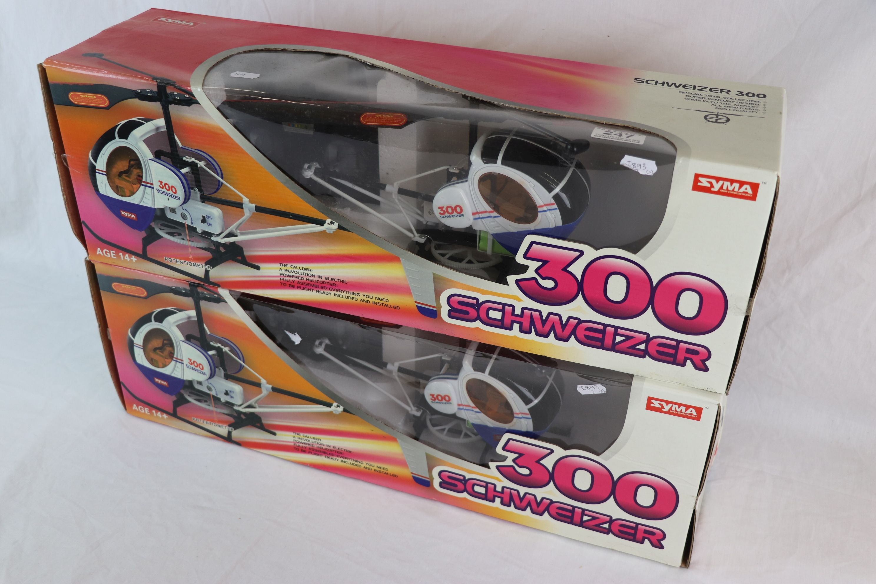 Two boxed Syma Radio Control Schweizer 300 Helicopters, both complete - Image 4 of 4