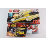 Lego - Three boxed Star Wars Lego vehicle sets to include 8037 Anakin's Y-Wing Starfighter (sealed