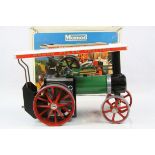 Boxed Mamod Steam Tractor TE1A, gd condition, with steering rod & funnel, box gd with wear