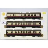 Set of three Hornby OO gauge Heart of Midlothian coaches in original polystyrene