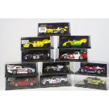 11 Cased Fly Car Model slot cars to include A108 Lister Storm, 88004 Marcos LM600 Belcar 2000, 88008