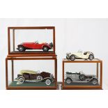 Three cased 1:24 Franklin Mint diecast models to include 1935 Mercedes-Benz 500K Special Roadster in