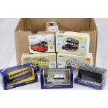12 boxed Corgi buses/coaches diecast models to include Public Transport, Commercials, Metro Bus,