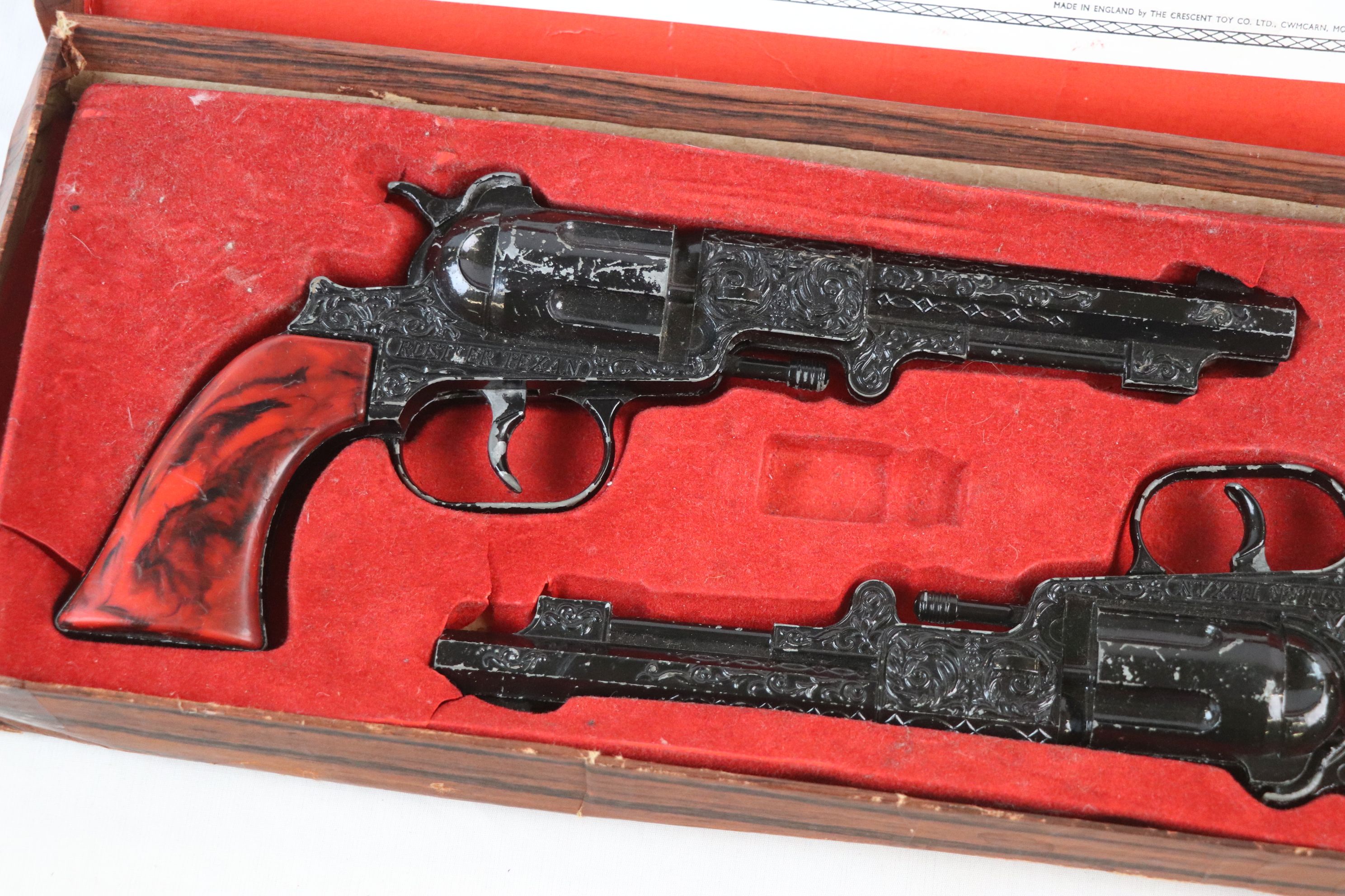 Boxed Crescent Matching Pair Texan Pistols black & red finish - Image 4 of 6