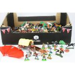 Large quantity of loose plastic figures and accessories, mostly Wild West related, to include