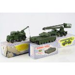 Three boxed Dinky Supertoys military diecast models to include 667 Missile Servicing Platform